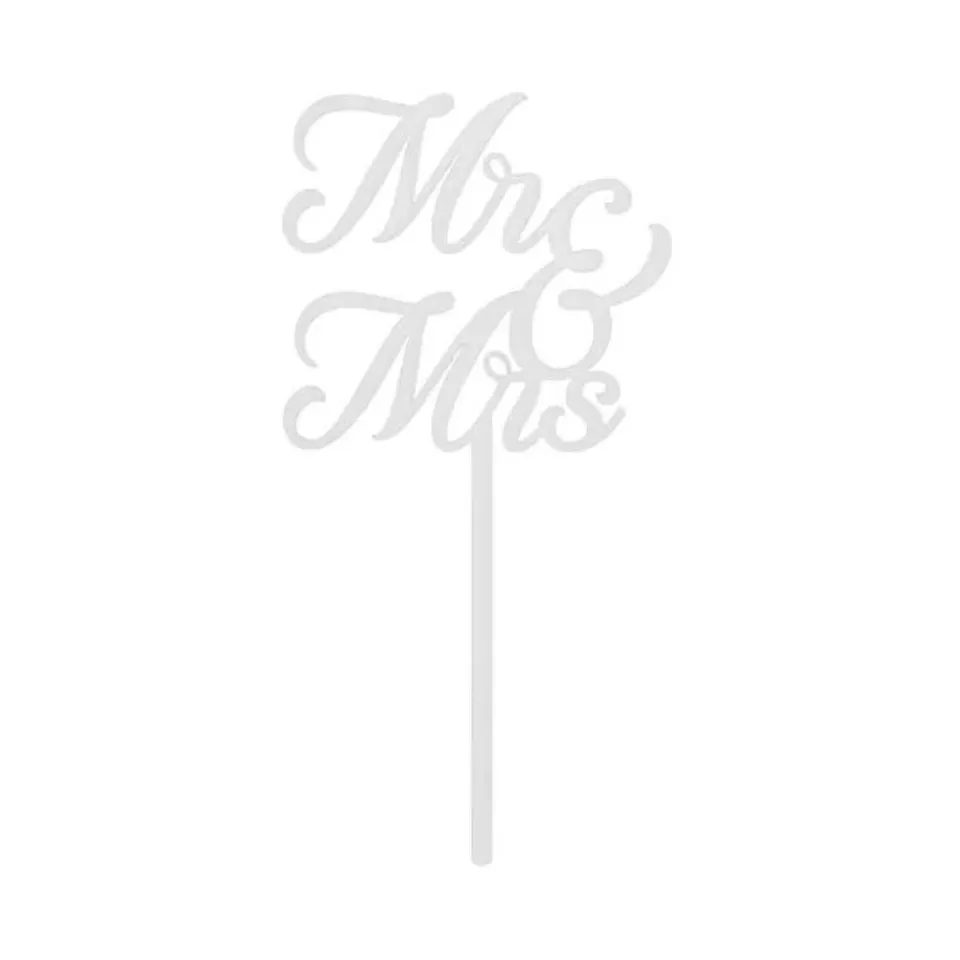 das-kost-mland-dekorationen-tortendeko-mr-mrs-wei-16-5cm-acryl image 1