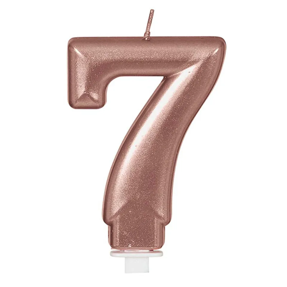 das-kost-mland-zahlenkerze-7-rosegold-tortenkerze image 1