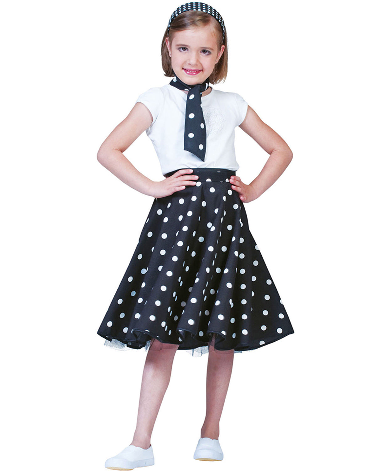das-kost-mland-accessoires-50er-jahre-tellerrock-halstuch-kinder-schwarz-wei image 6
