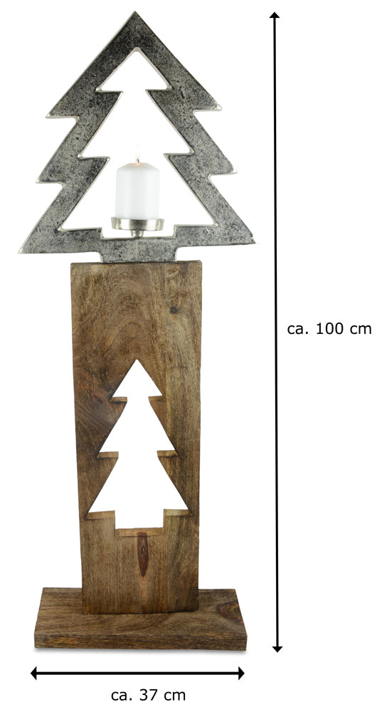 riffelmacher-baums-ule-kerzenst-nder-natur-silber-100-cm image 5