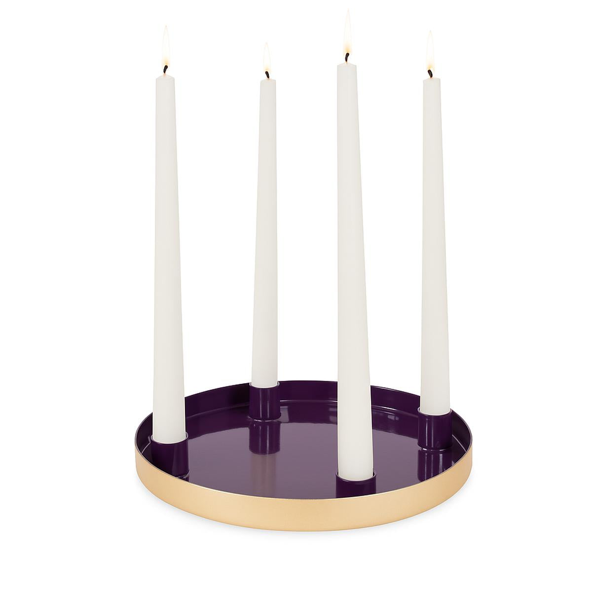 das-kost-mland-advents-tablett-lila-gold-metall-25-5-cm-15866 image 1