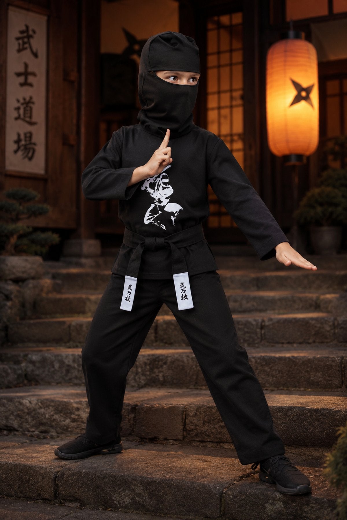 das-kost-mland-jungen-ninja-kost-m-kinder-4-tlg-schwarz-samurai image 4