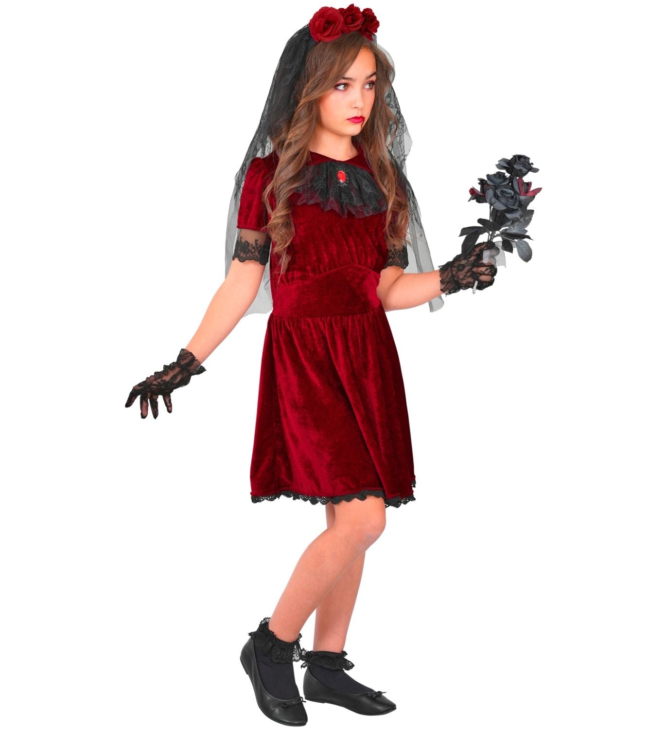 das-kost-mland-gothische-vampirbraut-m-dchenkost-m-kleid-rot-128 image 4