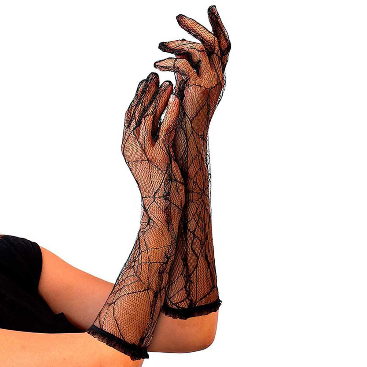 das-kost-mland-accessoires-spinnennetz-handschuhe-schwarz-spitze-std image 1