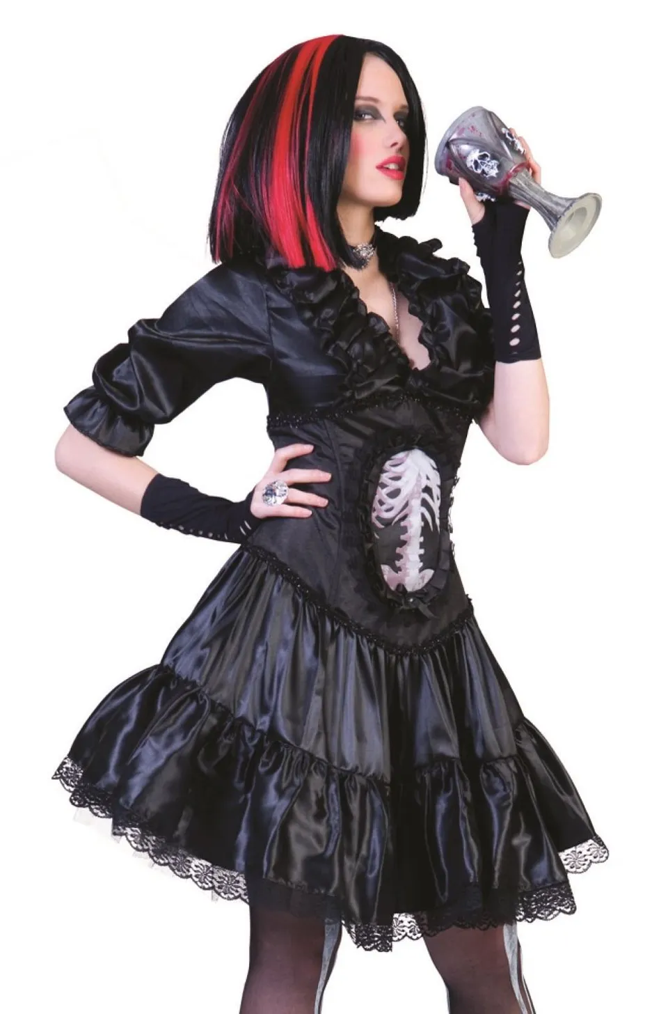 das-kost-mland-vampiress-gothica-damenkost-m-36-38-schwarz-satin image 1