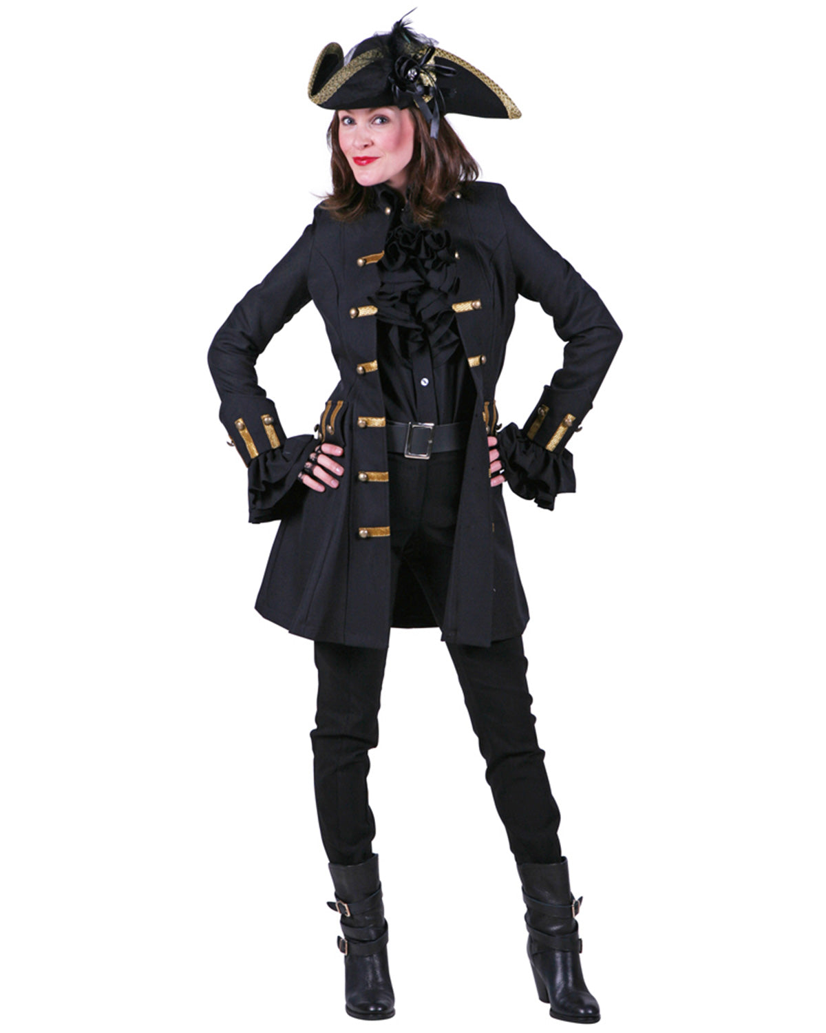 das-kost-mland-damen-jane-alday-piratin-kost-m-schwarz-gold-gr-m image 2