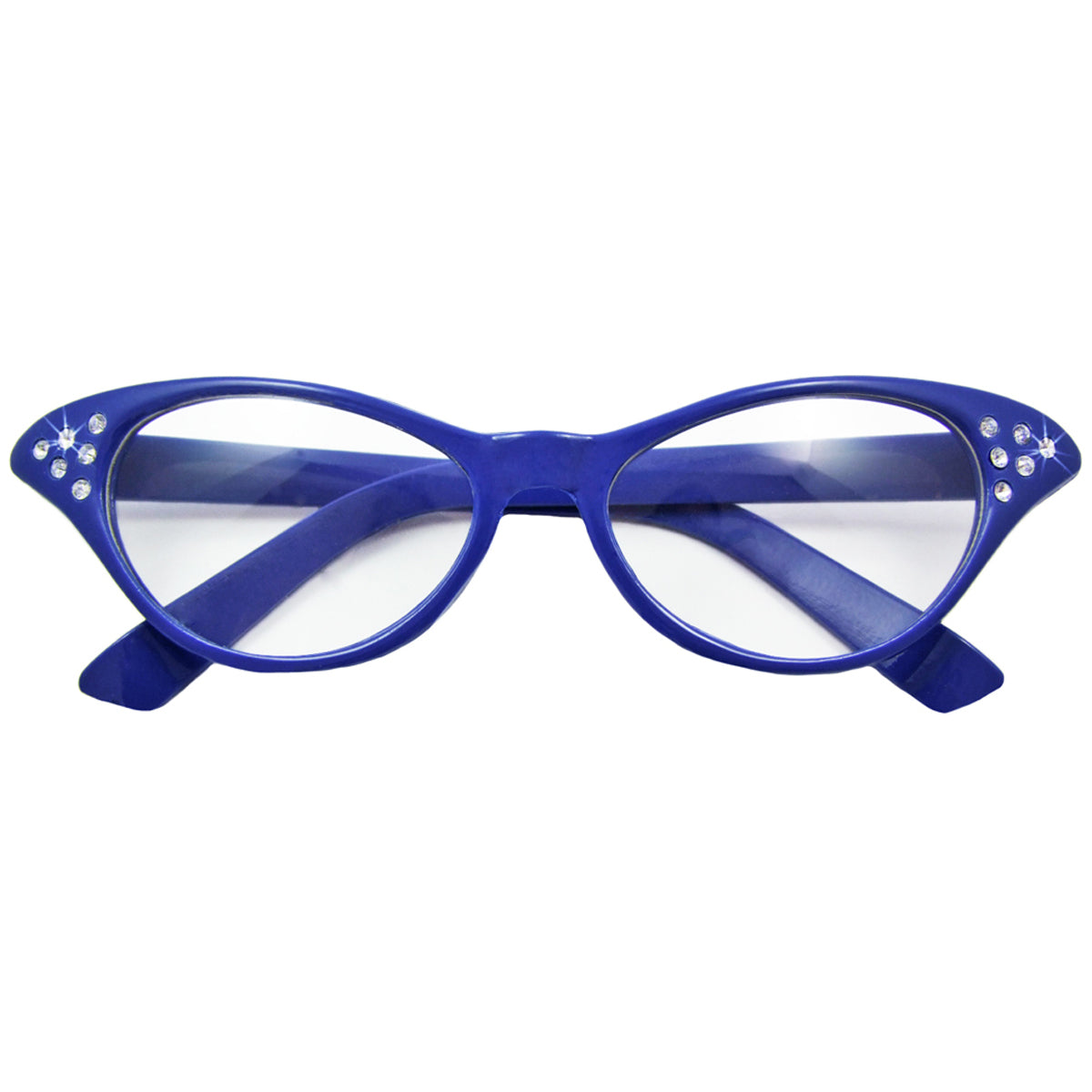 das-kost-mland-fifties-cateye-brille-diamond-strass-blau image 1