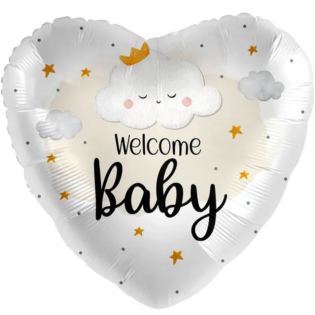 das-kost-mland-herz-folienballon-welcome-baby-43cm image 1