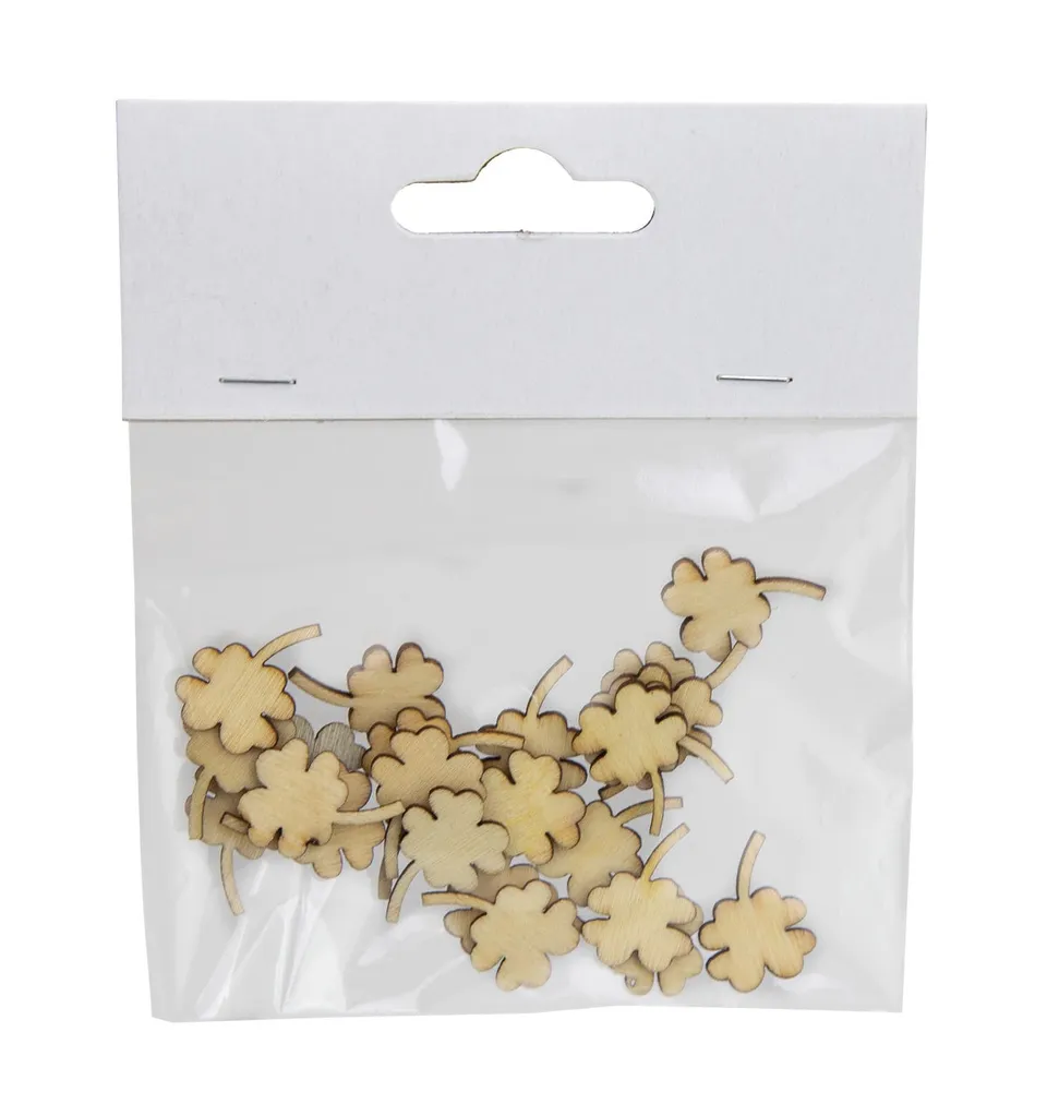 das-kost-mland-07621-kleeblatt-streudeko-holz-natur-24-st-ck-2x2cm image 1