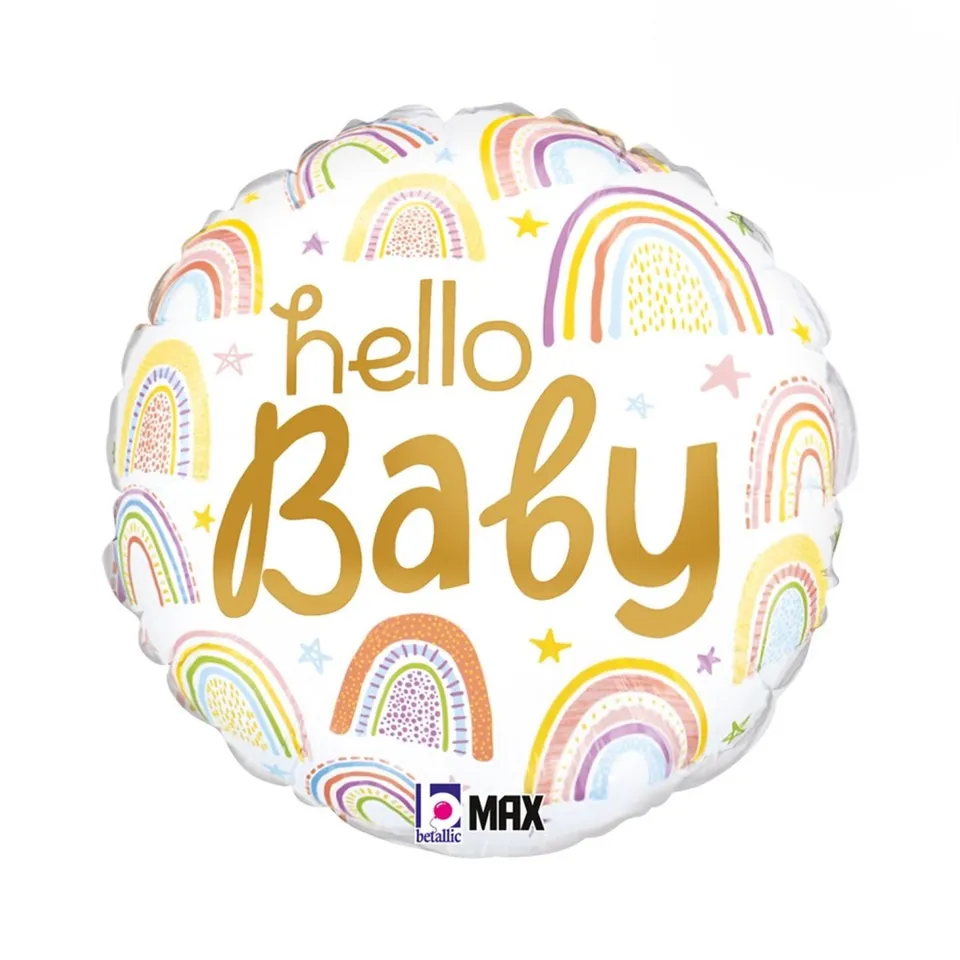 das-kost-mland-dekorationen-folienballon-hello-baby-46-cm image 1