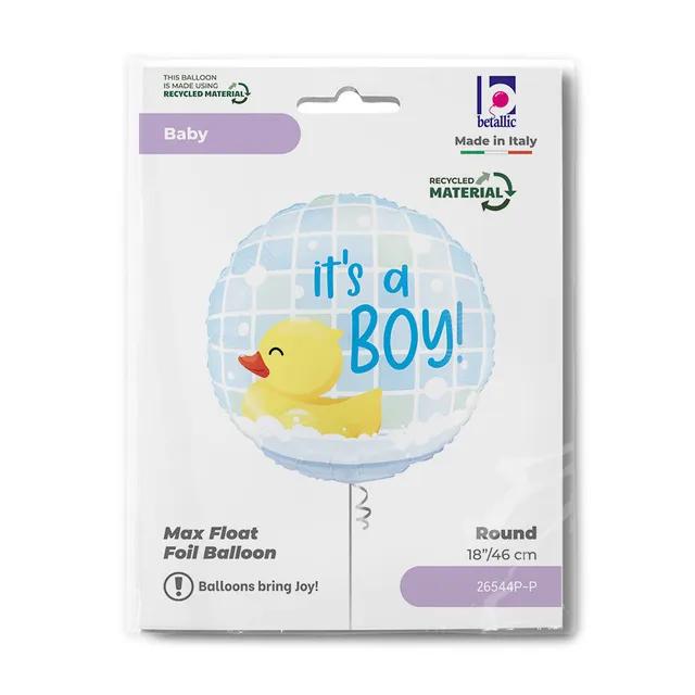 das-kost-mland-dekorationen-folienballon-ente-it-s-a-boy-46cm image 1