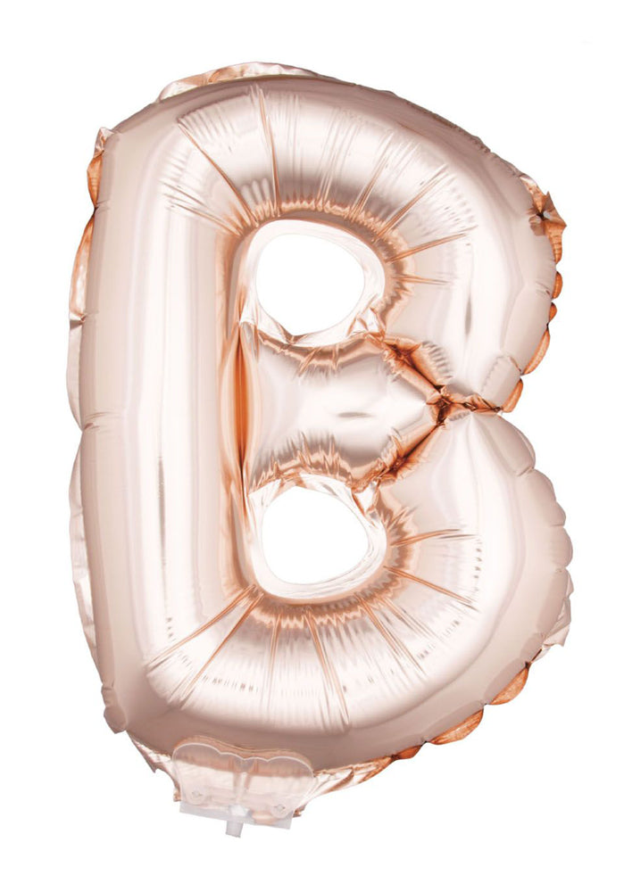 das-kost-mland-buchstaben-folienballon-41-cm-ros-gold-b-mit-stab image 1