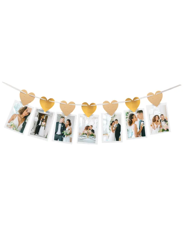 das-kost-mland-fotogirlande-hochzeit-3-6-m-gold-12-karten image 1