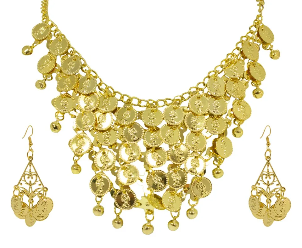 das-kost-mland-accessoires-m-nzkette-ohrringe-set-gold-465306 image 1