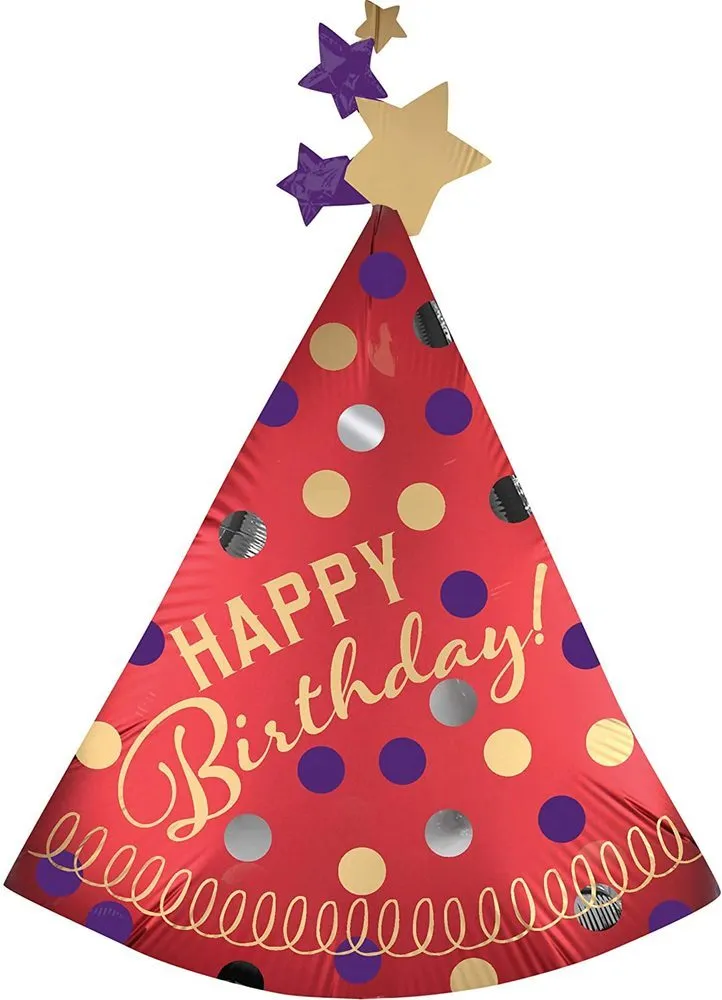 shape-folienballon-happy-birthday-hut-rot-68x91cm image 1