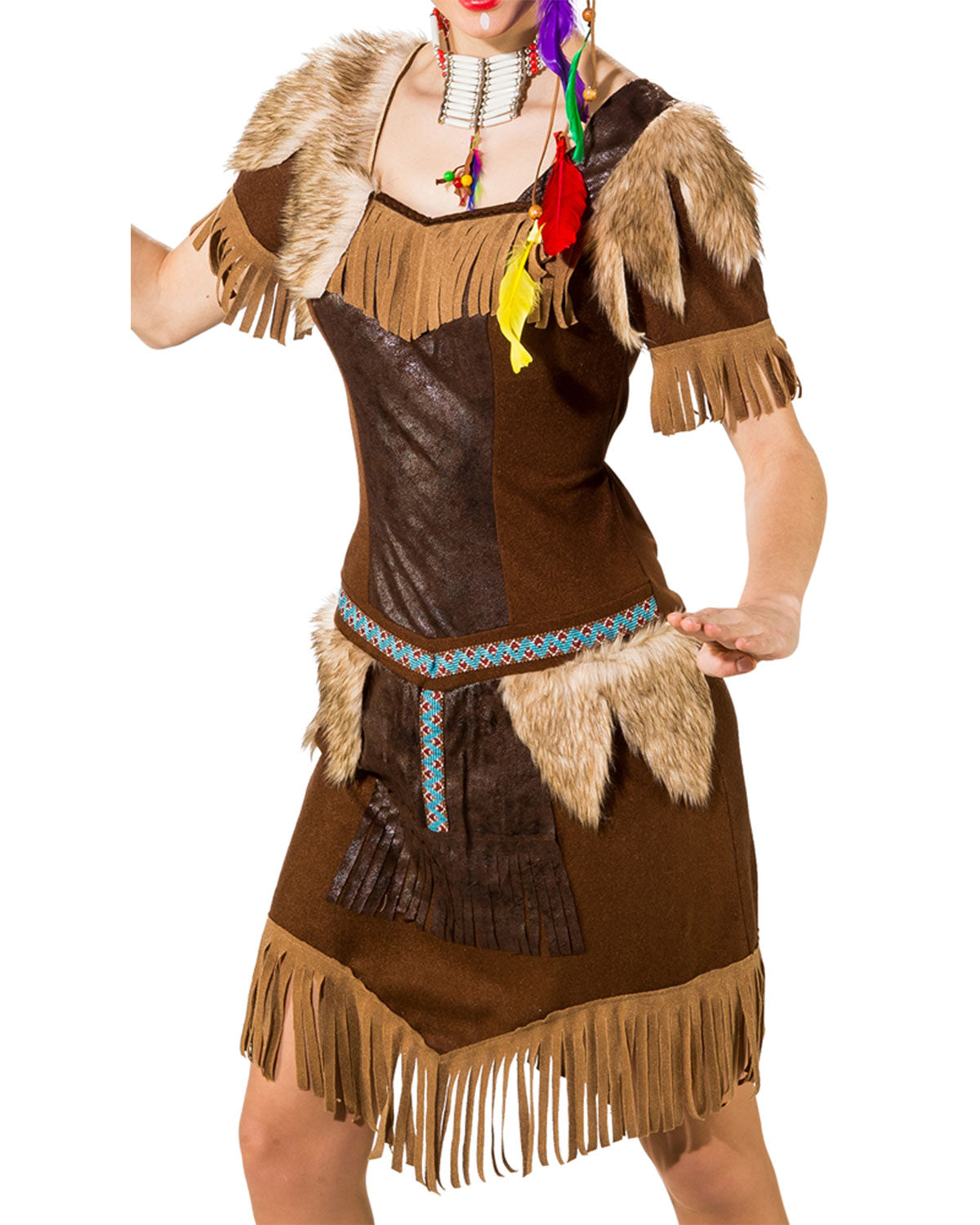das-kost-mland-tallulah-indianerin-kost-m-damen-braun-fell image 2