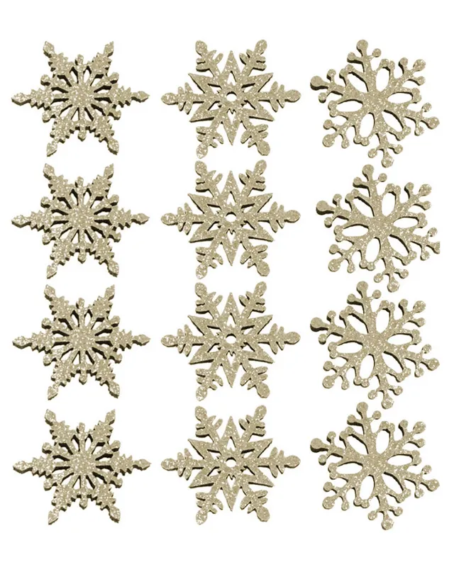 das-kost-mland-glitzer-streudeko-schneeflocken-streudeko-gold-6tlg-4cm-filz image 1