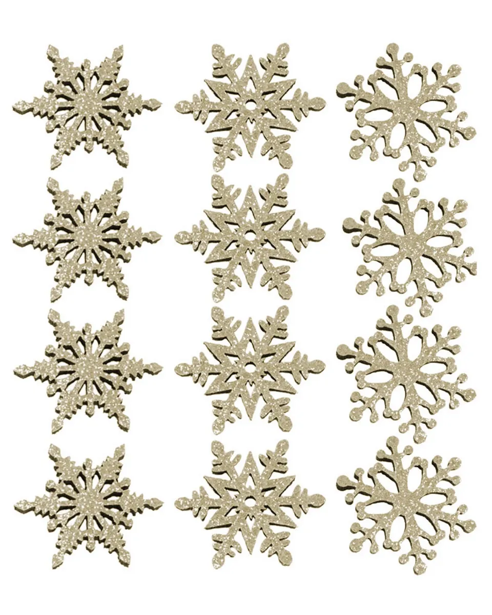 das-kost-mland-glitzer-streudeko-schneeflocken-streudeko-gold-6tlg-4cm-filz image 1