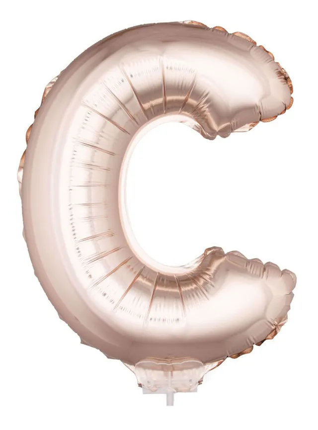 das-kost-mland-buchstaben-folienballon-41cm-ros-gold-c-stab image 1