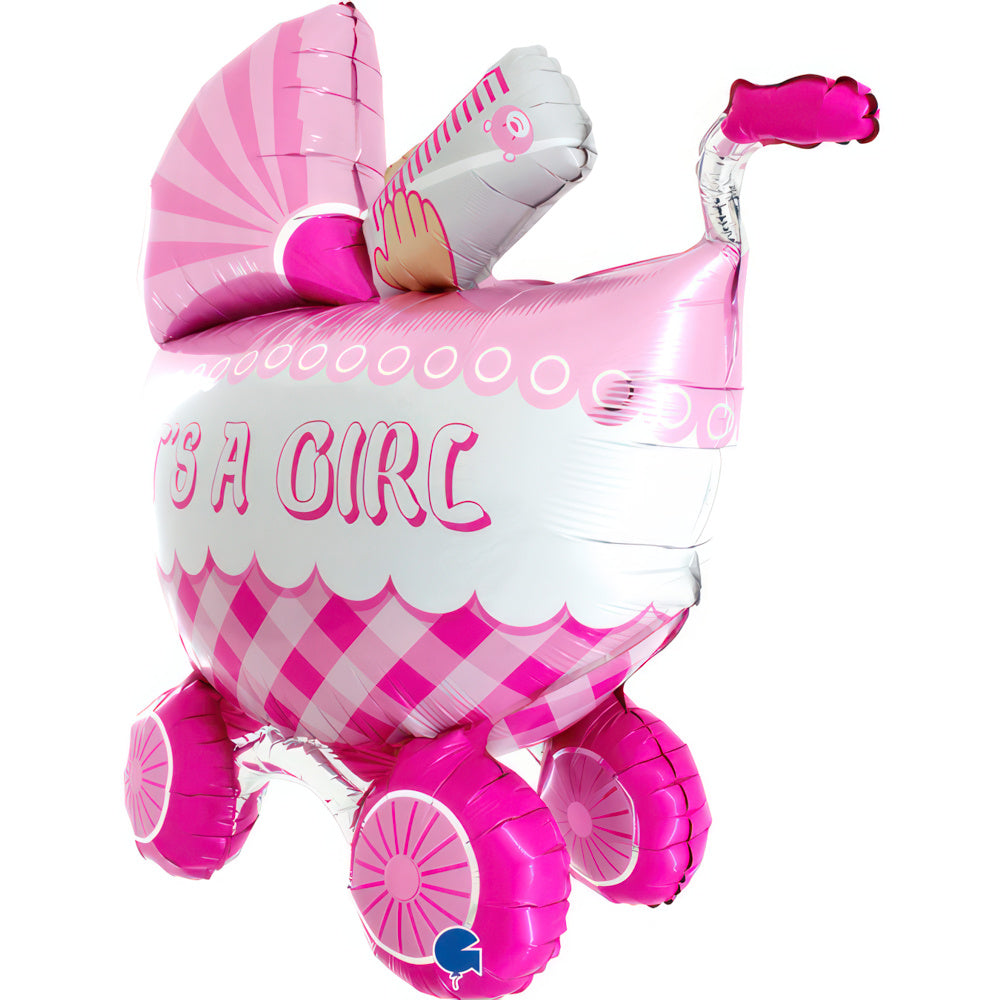 das-kost-mland-it-s-a-girl-buggy-folienballon-107-cm-rosa image 2