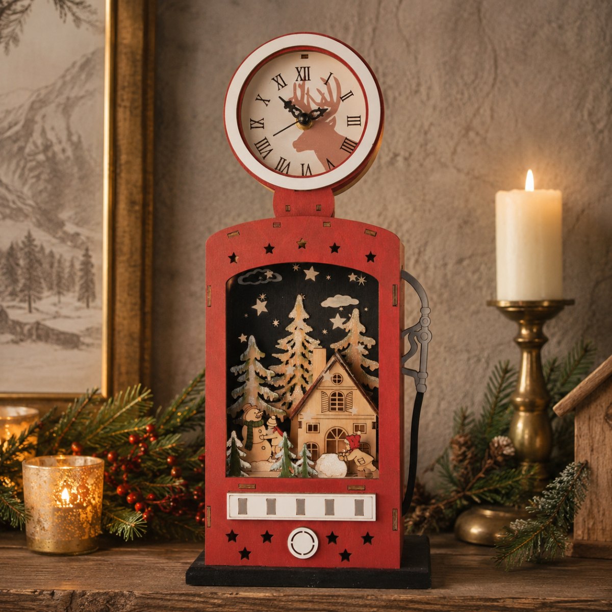 das-kost-mland-retro-zapfs-ule-weihnachtsdeko-holz-rot-14x40-cm image 6