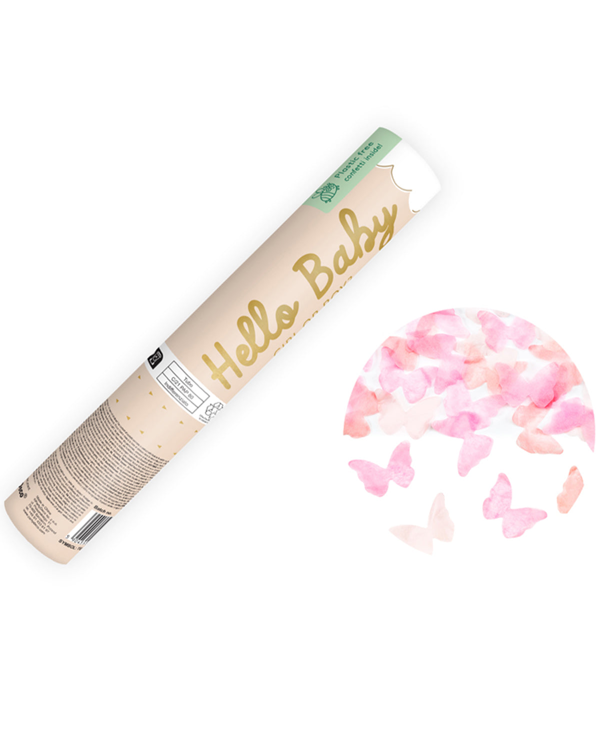 das-kost-mland-hello-baby-konfetti-kanone-20-cm-rosa image 1