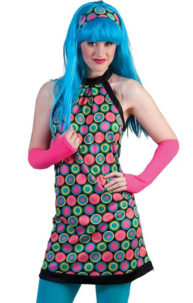 das-kost-mland-damen-polka-dot-kleid-blau-70er-40-42 image 1