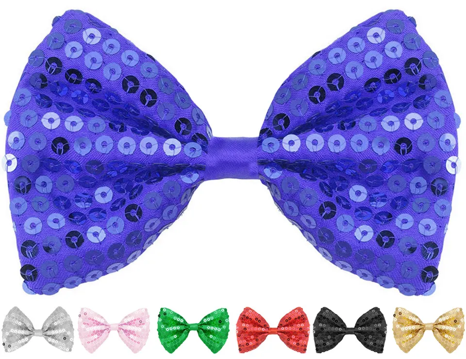 das-kost-mland-pailletten-fliege-glitzer-show-disco-blau image 1