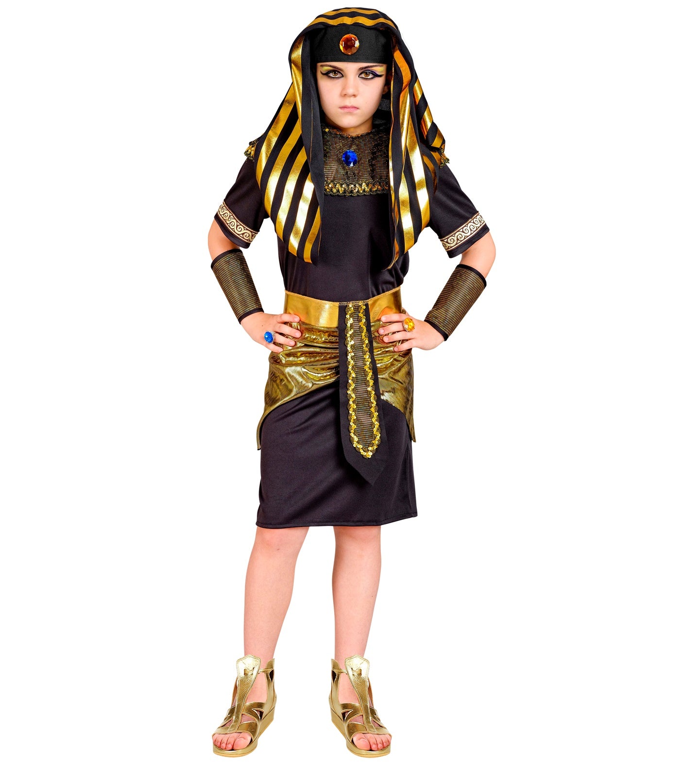 das-kost-mland-jungen-pharao-kost-m-schwarz-gold-kinderkost-m image 3