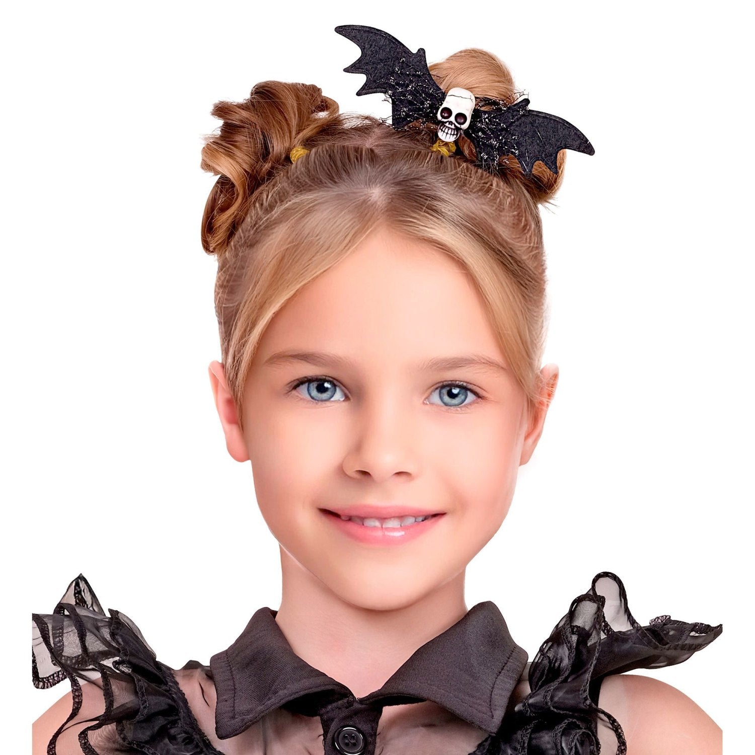 das-kost-mland-dekorationen-haarspange-fledermaus-totenkopf-schwarz image 8