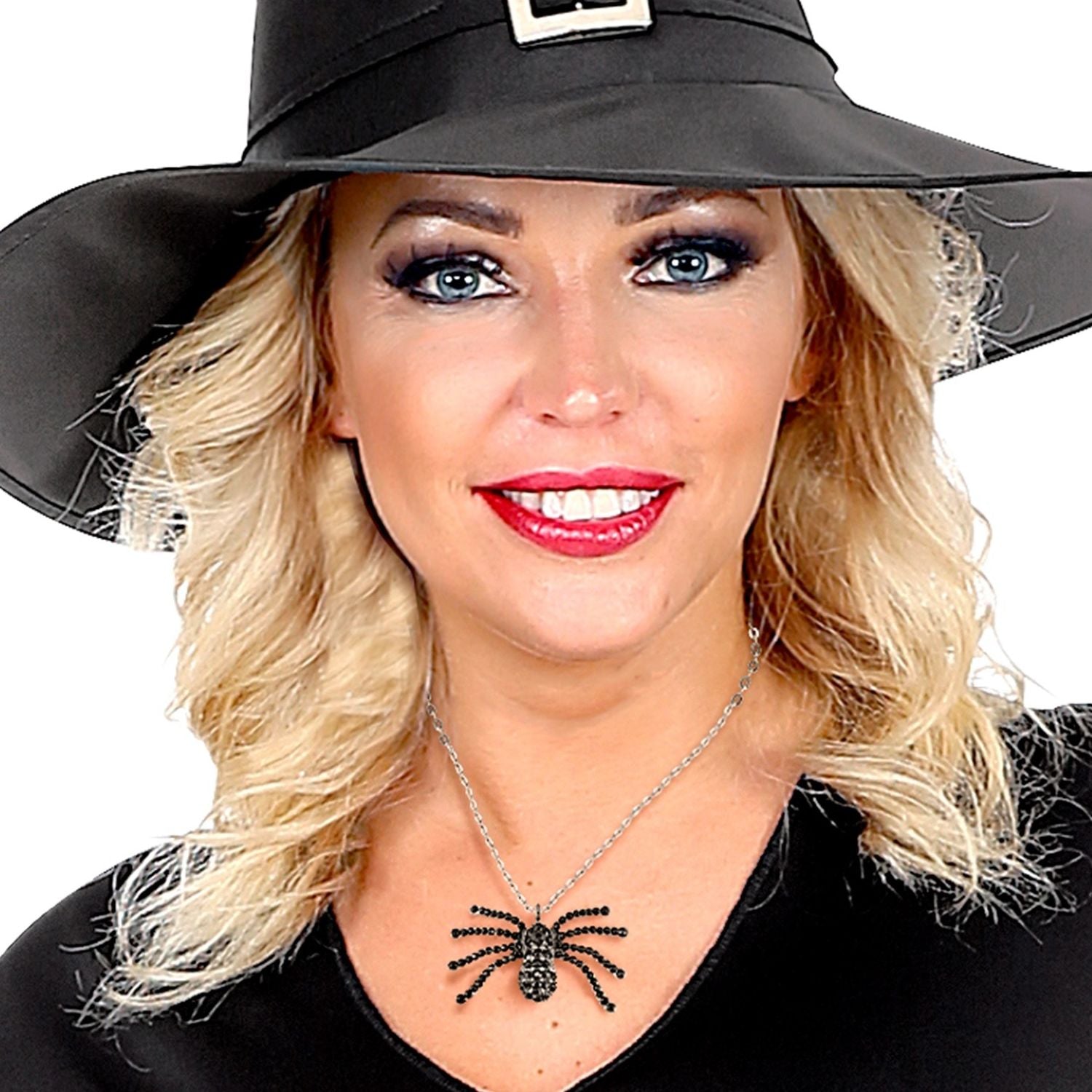 halskette-strass-spinne-schwarz-zink-gothic-schmuck image 3