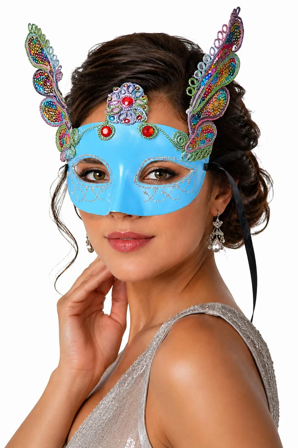 das-kost-mland-augenmaske-florenz-t-rkis-pailletten-maske image 1