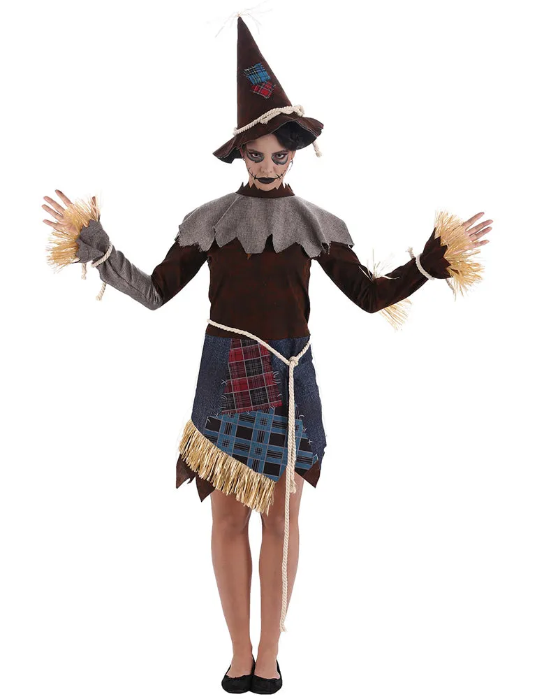 das-kost-mland-miss-scarecrow-vogelscheuche-kost-m-damen-3-tlg image 1