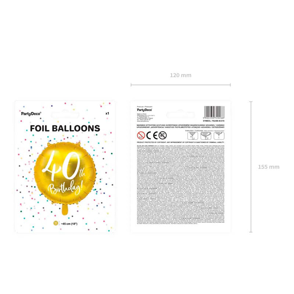 das-kost-mland-40th-birthday-folienballon-gold-45-cm image 4