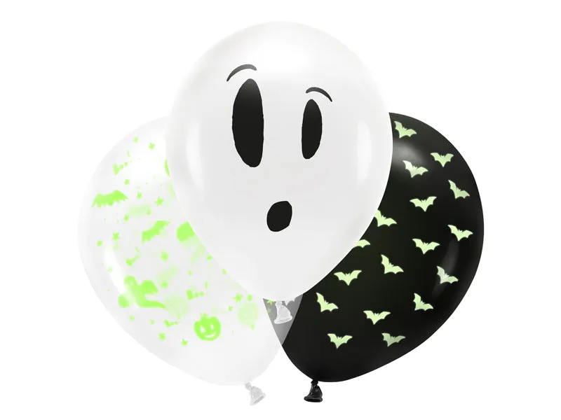 das-kost-mland-uv-halloween-geister-luftballon-set-27cm-3stk image 1
