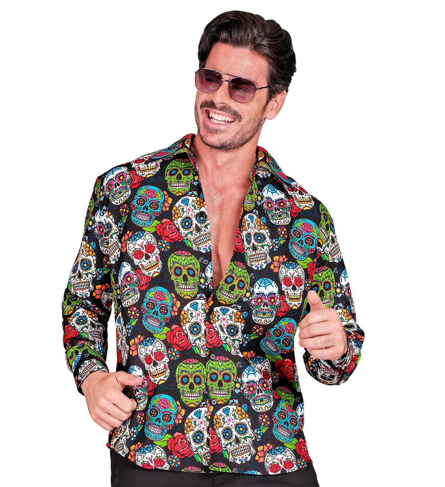 das-kost-mland-dia-de-los-muertos-halloween-hemd-herren-bunt image 1