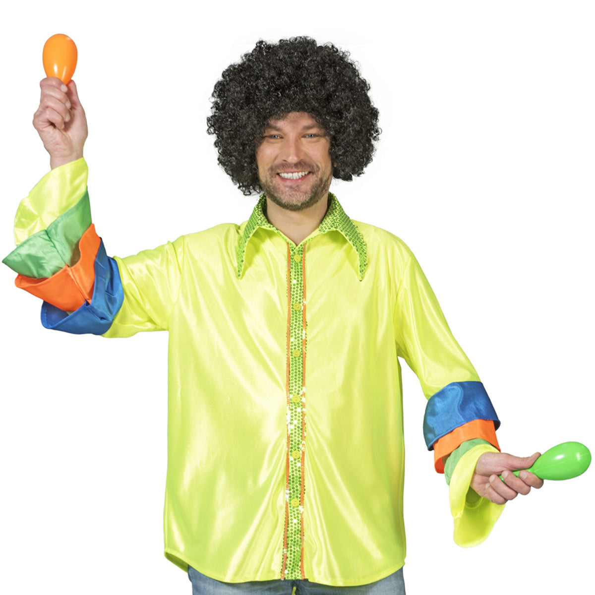 das-kost-mland-brasilianer-samba-hemd-herren-neon-gelb image 1