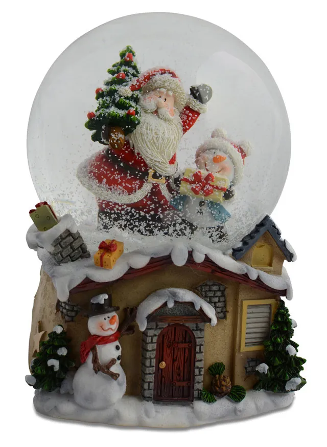 riffelmacher-71895-spieluhr-schneekugel-weihnachtsmann-14cm image 1