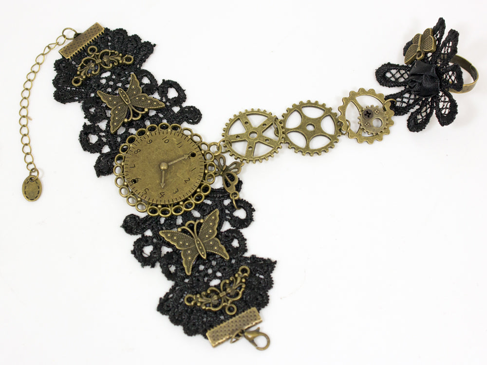 steampunk-manolette-spitzen-armband-schwarz-gold image 6