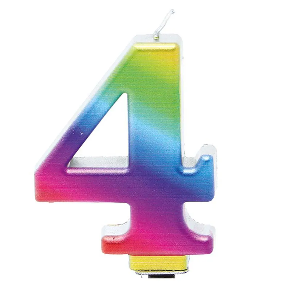 das-kost-mland-dekorationen-zahlenkerze-4-regenbogen image 1