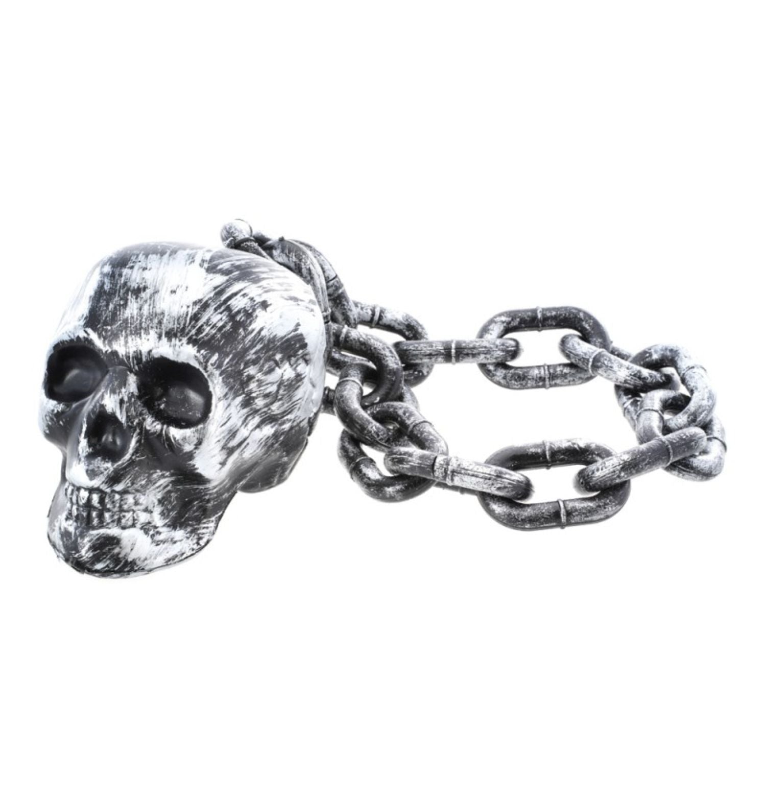 das-kost-mland-halloween-kunststoffkette-totenkopf-silber-55-cm image 1