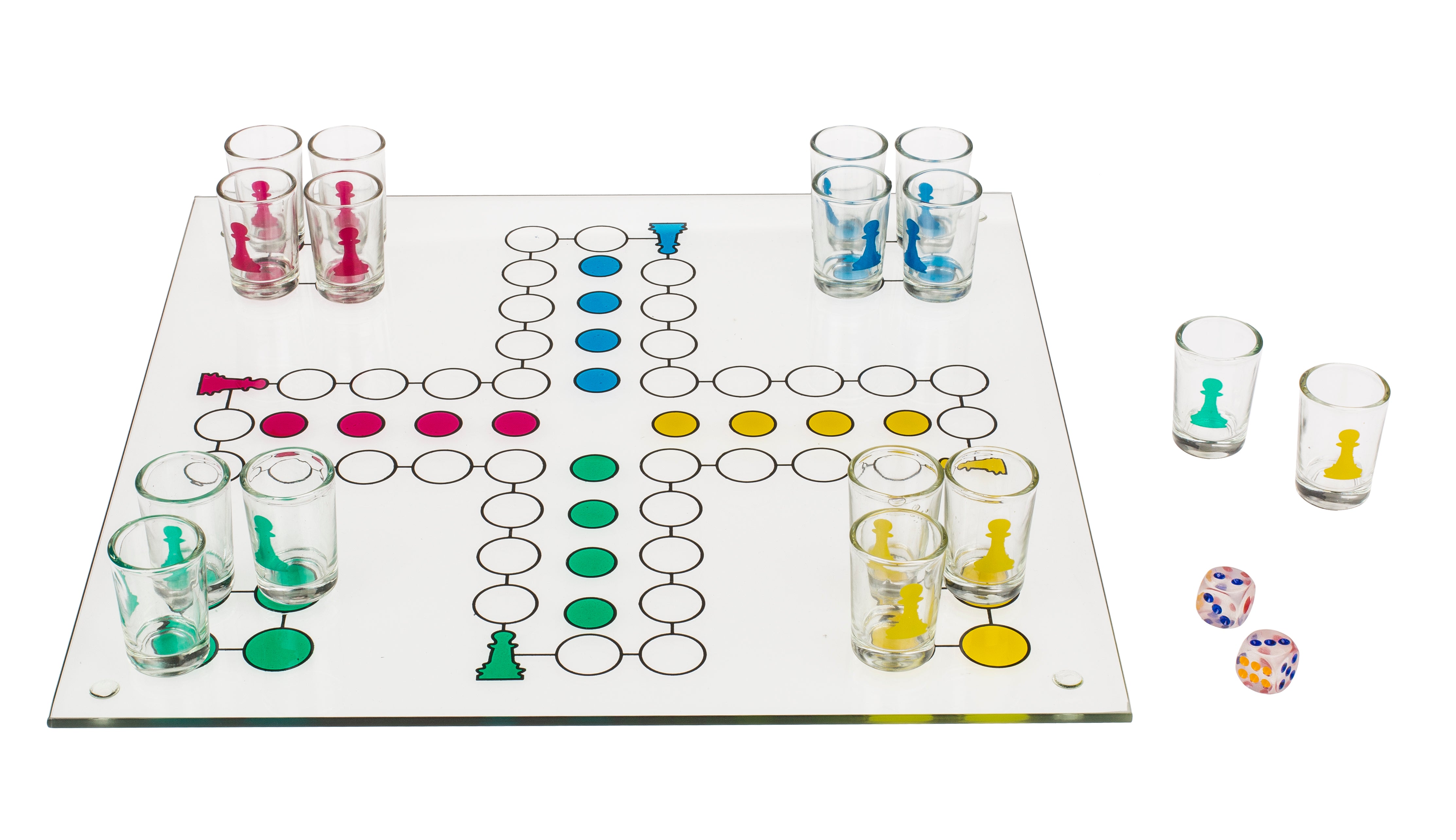 das-kost-mland-glas-trinkspiel-ludo-16-gl-ser-brettspiel image 1