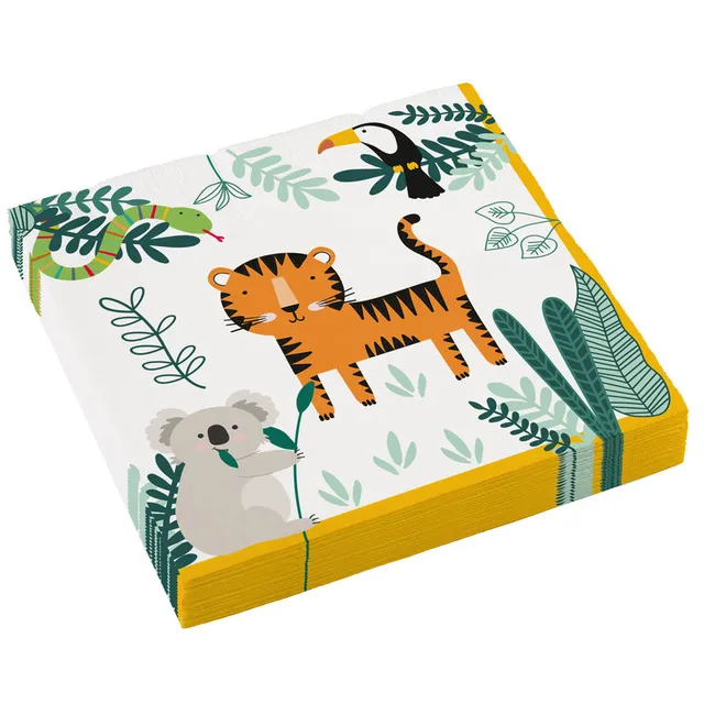 amscan-get-wild-safari-servietten-16-stk-33x33cm-tiermotive image 1