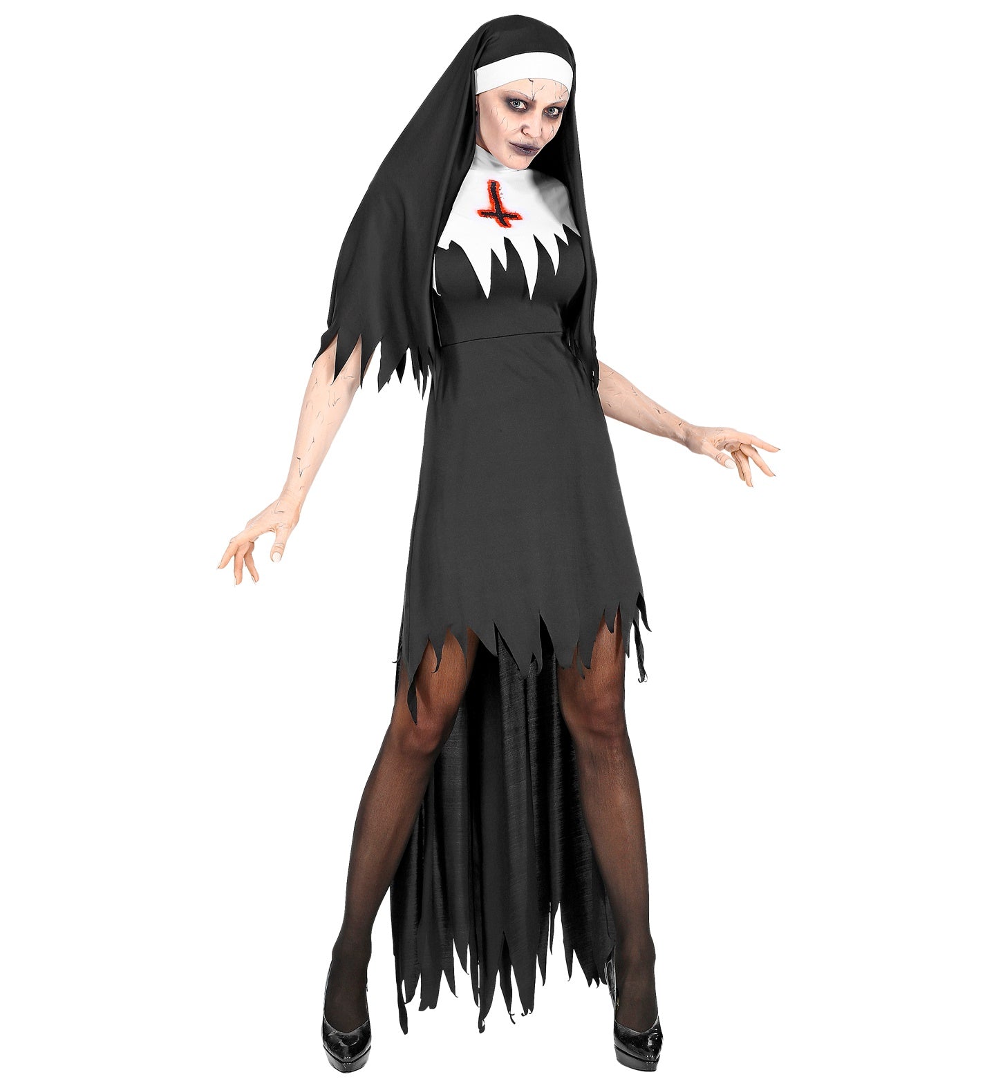 das-kost-mland-damen-horror-nonne-kost-m-schwarz-gr-e-l image 2