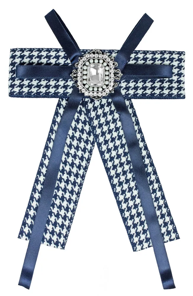 das-kost-mland-barock-schleife-brosche-kariert-blau image 1