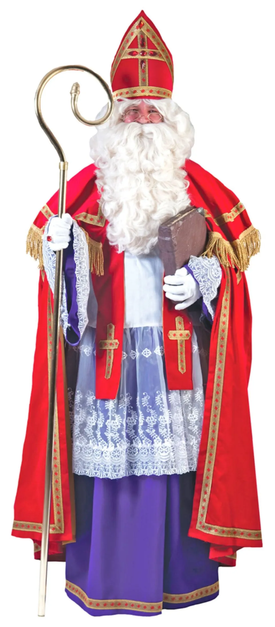 das-kost-mland-herren-heiliger-bischof-nikolaus-kost-m-deluxe-rot-lila image 1