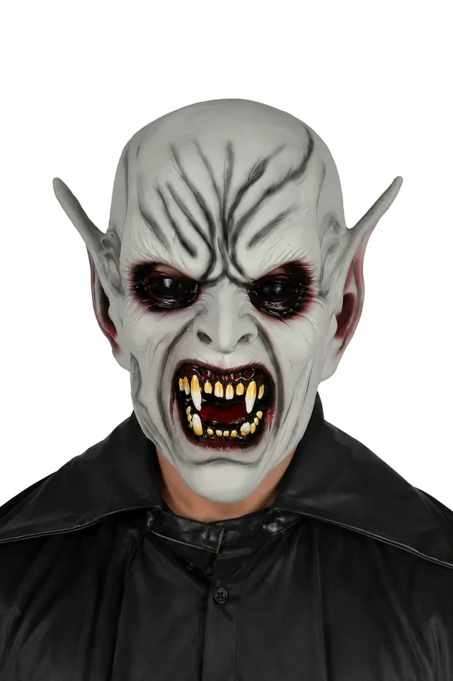 halloween-latexmaske-creepy-vampire-grau-vollkopfmaske image 1