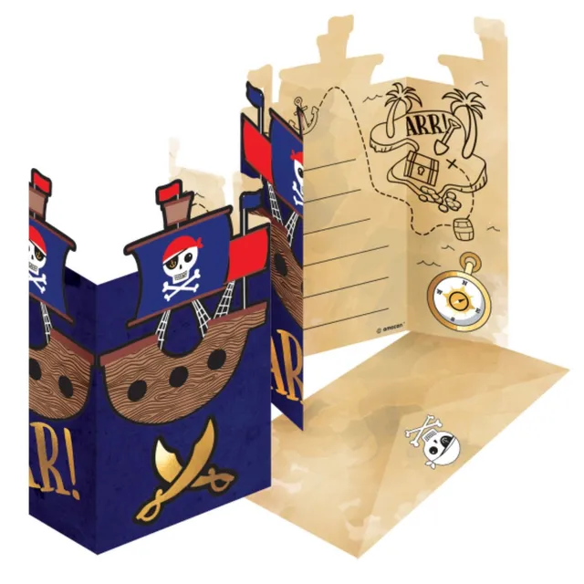 das-kost-mland-pirates-map-einladungskarten-8-stk-piraten image 1