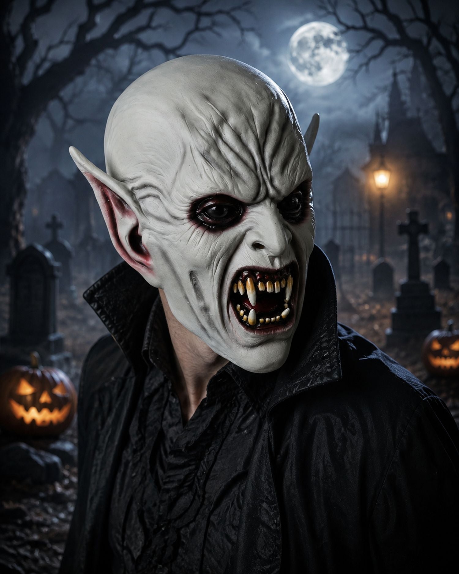 halloween-latexmaske-creepy-vampire-grau-vollkopfmaske image 2