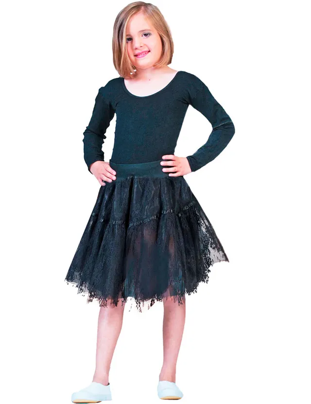 das-kost-mland-m-dchen-spitzenrock-petticoat-schwarz-40-cm image 1